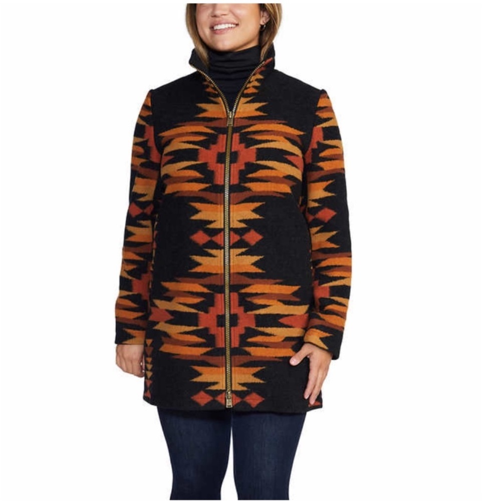 Pendleton wool blend southwestern zip up coat - Picture 2 of 11